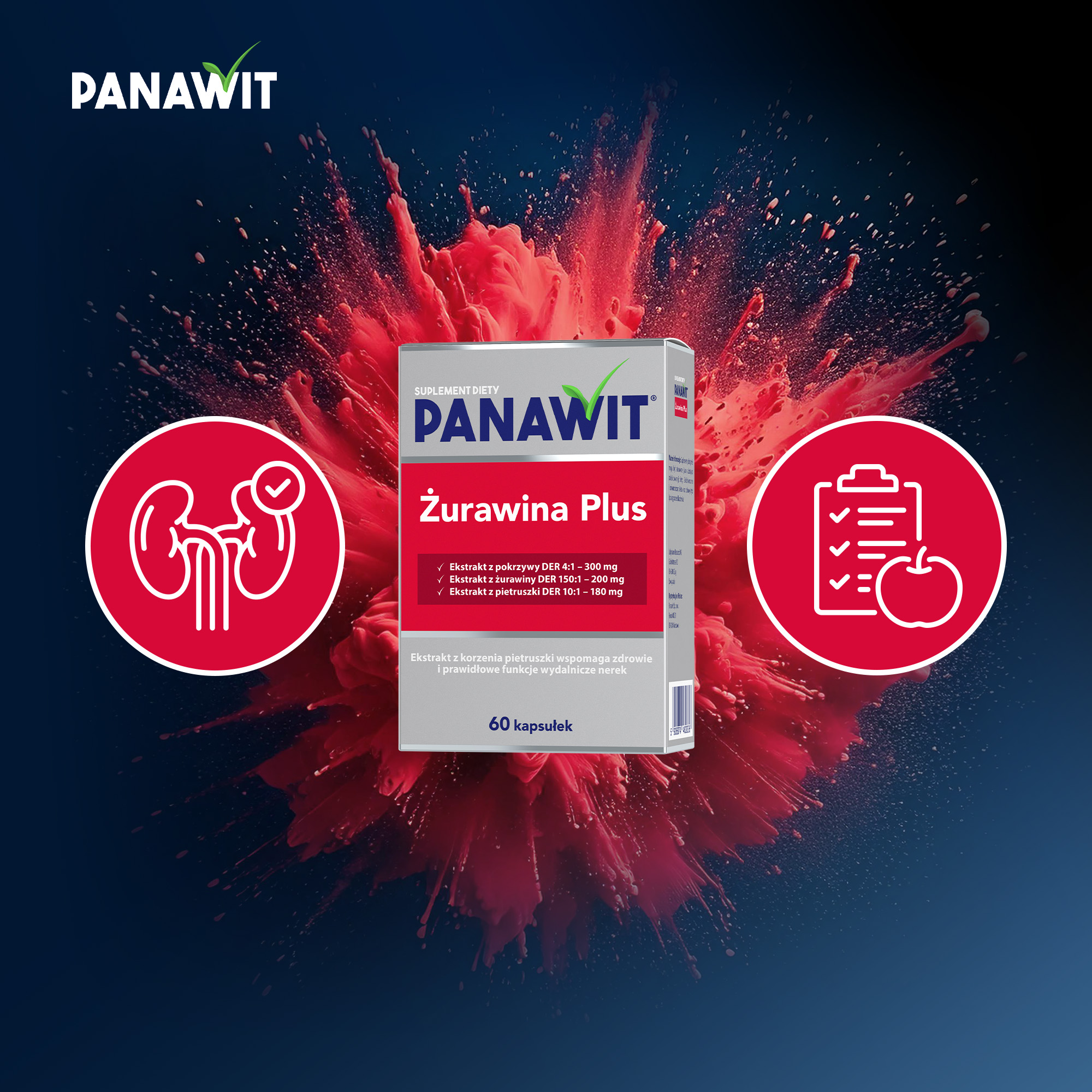 Panawit Żurawina Plus, kapsułki, 60 sztuk