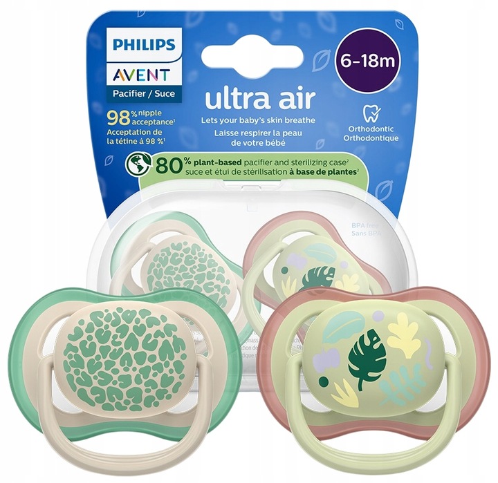 Philips Avent Ultra Air Smoczek ortodontyczny SCF087/17 6-18 m, 2 sztuki zdjęcie