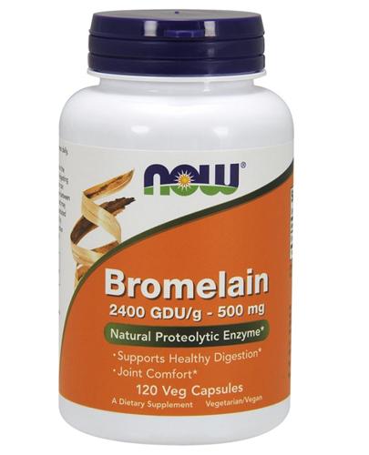 NOW FOODS Bromelain 500 mg - 120 kaps - trawienie, mięśnie, stawy - cena, dawkowanie, opinie zdjęcie