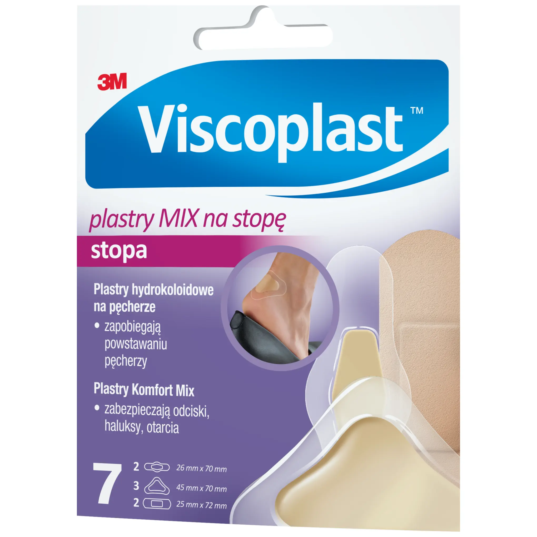 Viscoplast, Plastry MIX na stopę, 7 sztuk
