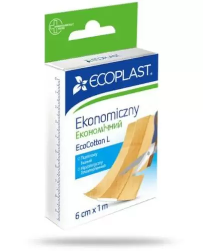 EcoPlast Ekonomiczny EcoCotton L plaster  tkaninowy hipoalergiczny 6 cm x 1 m zdjęcie