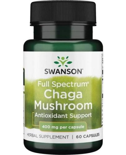 Swanson Full Spectrum Chaga Mushroom - 60 kaps. - cena, opinie, właściwości  zdjęcie