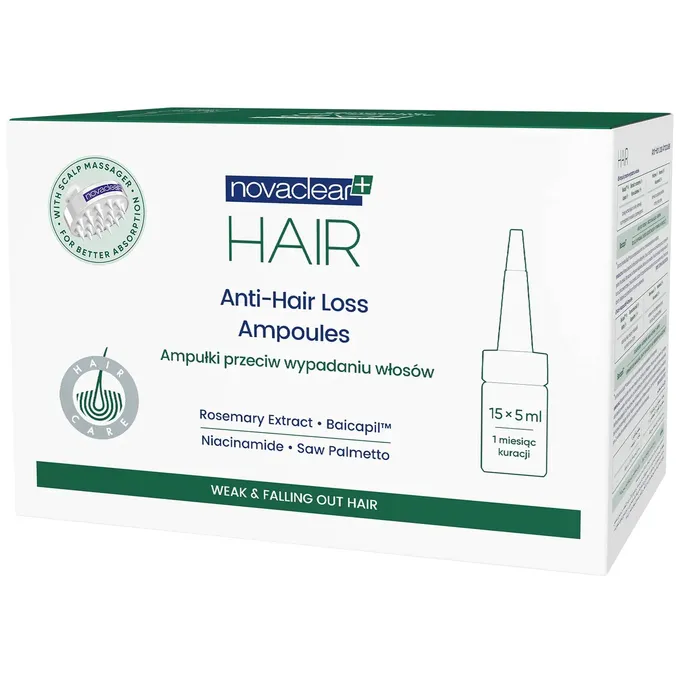 Novaclear Hair, ampułki przeciw wypadaniu włosów, 15 sztuk x 5 ml zdjęcie