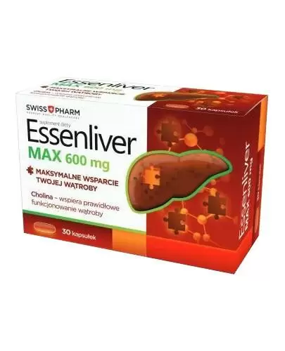 Essenliver Max 600 mg, 30 kaps., cena, opinie, właściwości zdjęcie