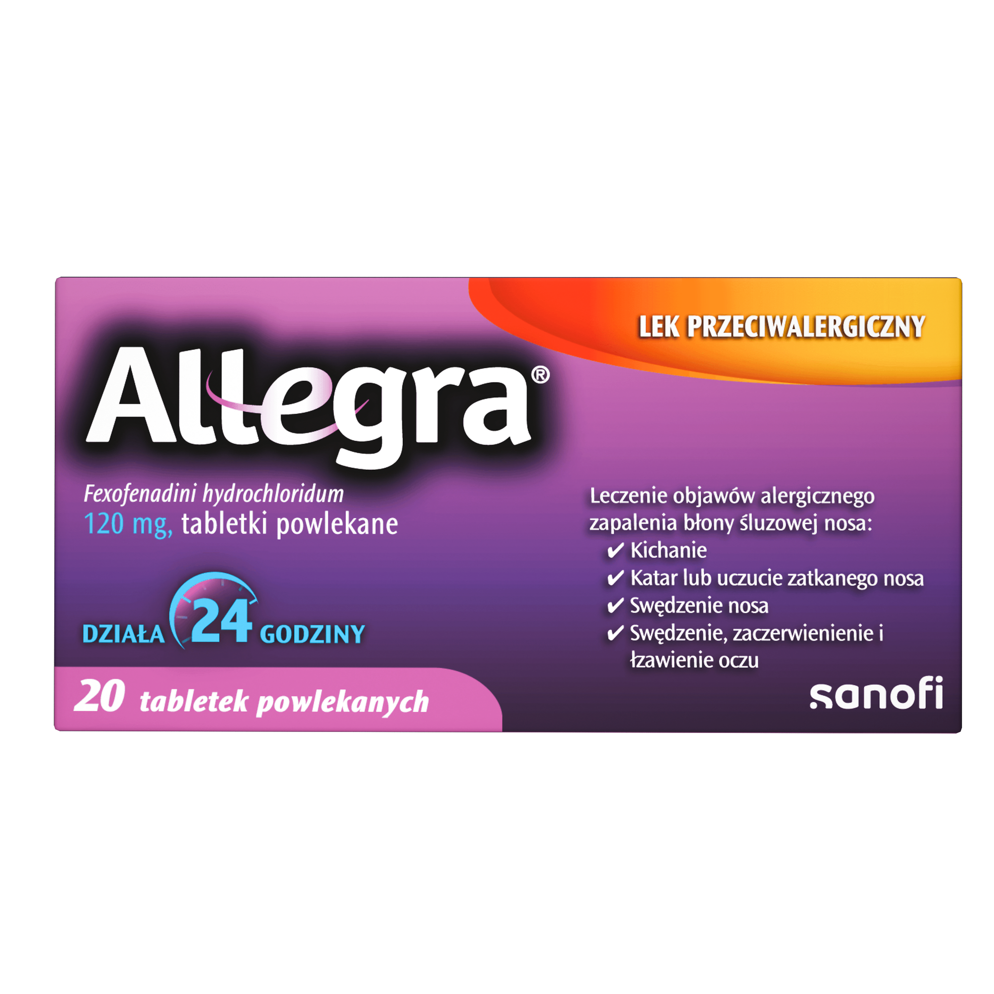 Allegra, 120 mg, tabletki powlekane, 20 sztuk zdjęcie
