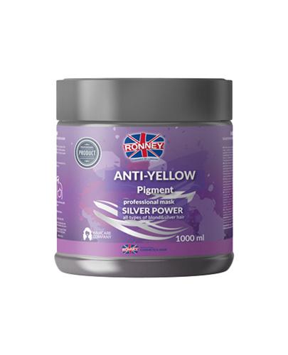 Ronney Professional Mask Silver Power Anti-Yellow Pigment Maska do włosów blond rozjaśnianych i siwych, 1000 ml zdjęcie