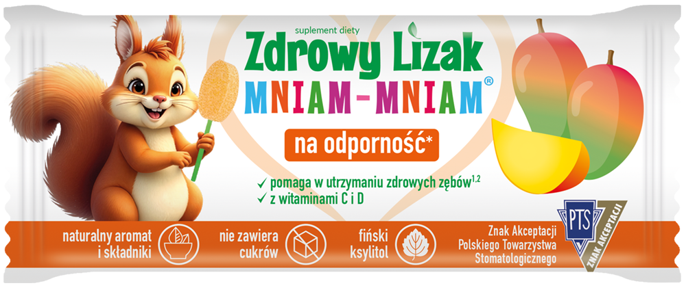 Zdrowy lizak Mniam-Mniam o smaku mango (łezka) 1 sztuka zdjęcie