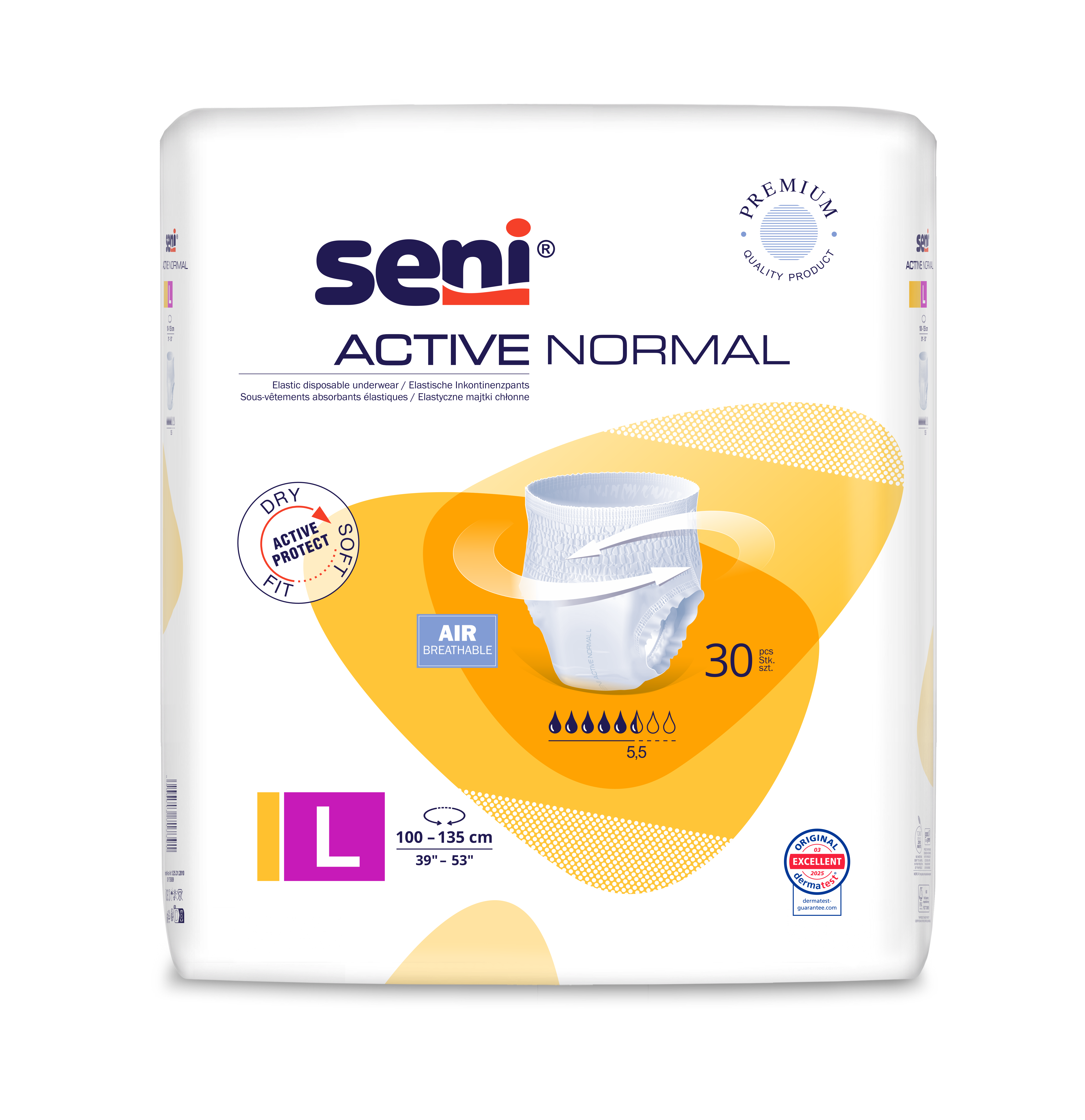 Seni Active Normal elastyczne majtki chłonne rozmiar L 30 sztuk zdjęcie