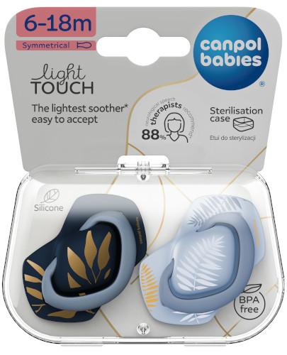 Canpol babies, smoczek silikonowy Light touch symetryczny Gold 6-18 m, 2 sztuki 22/665_blu zdjęcie