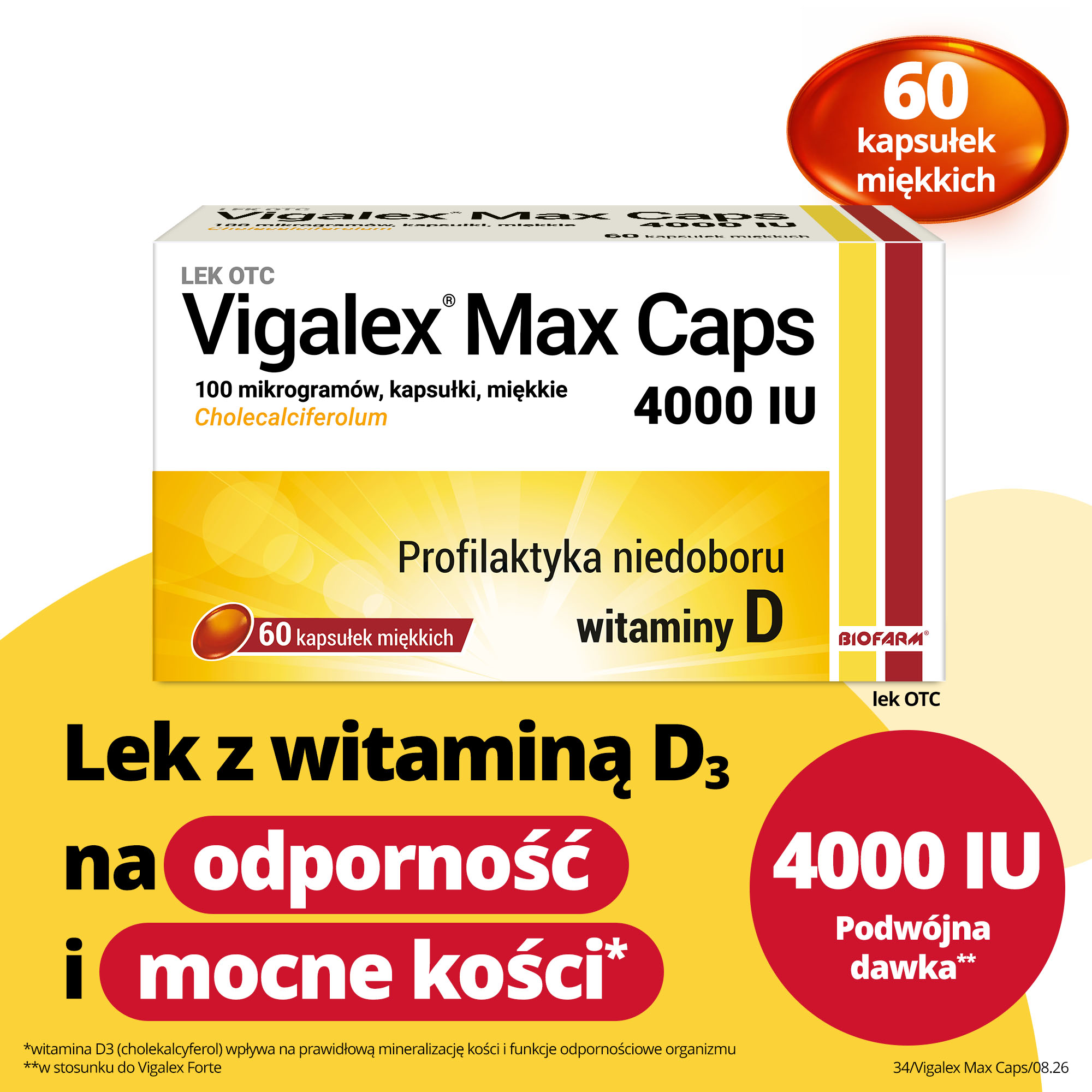Vigalex Max Caps 4000 IU, 60 kapsułek
