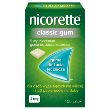 Nicorette Classic 2 mg guma do żucia 105 sztuk