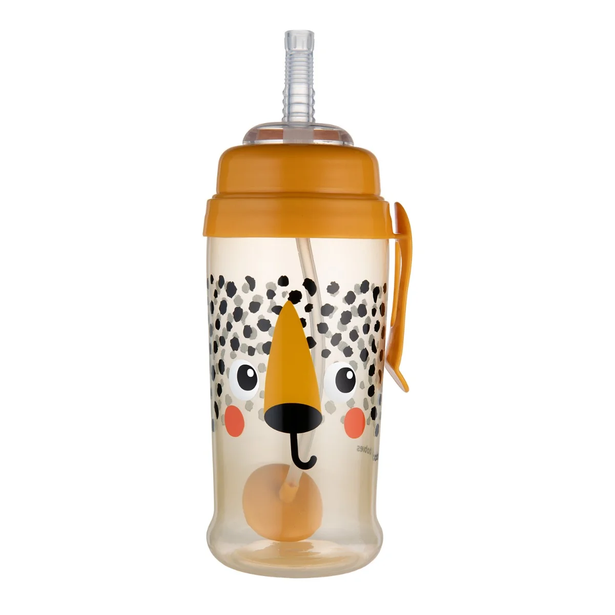 Canpol babies Bidon niekapek z rurką i odważnikiem BabiesBoo gepard, 350 ml