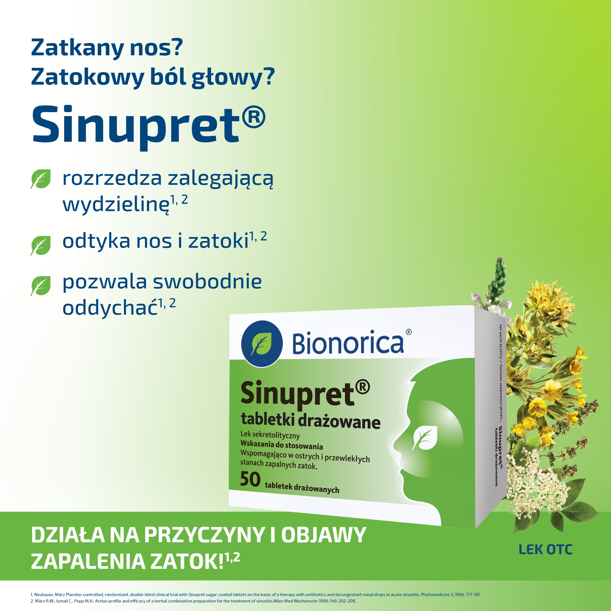 Sinupret, tabletki drażowane, 50 sztuk