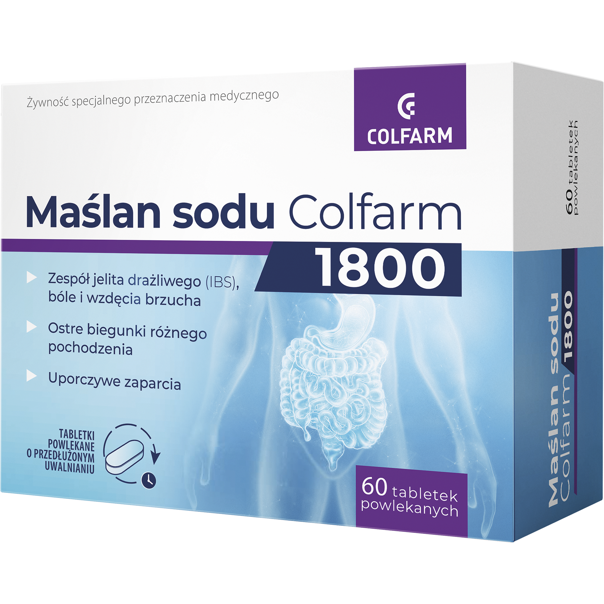Maślan Sodu 1800 Colfarm, tabletki powlekane, 60 sztuk zdjęcie