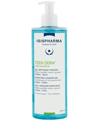 Isispharma Teen Derm Gel Sensitve oczyszczający żel do mycia twarzy 400 ml zdjęcie